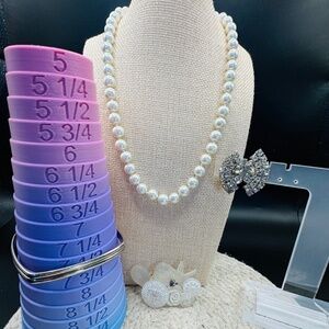 Five Piece Necklace, Earrings, Bracelets, And Brooch Bundle Set